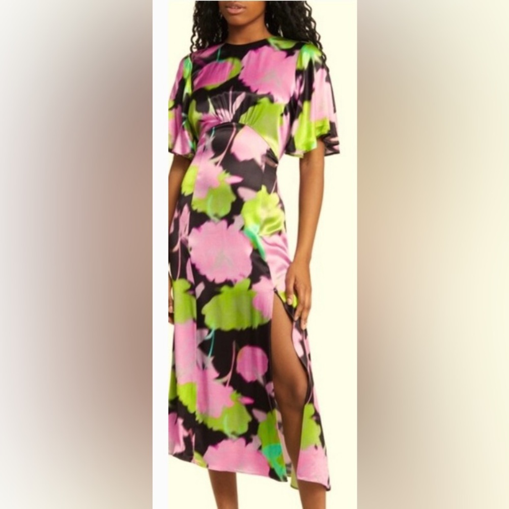 Topshop Multicolor Floral Dress with Slit